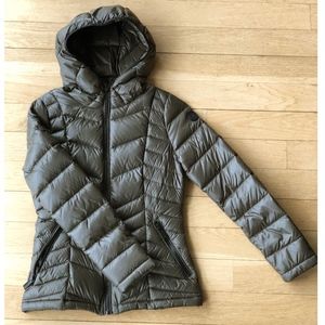Olive Calvin Klein Lightweight Hooded Down Jacket